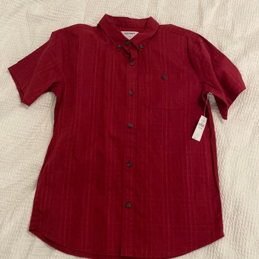 NWT boys dark red shirt-great fall color l.